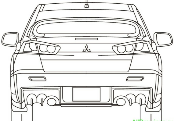 Mitsubishi Lancer Evolution X (Mitsubishi Lanser Evolution X) - drawings (drawings) of the car